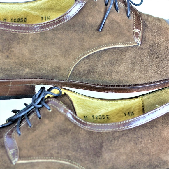 Carlo Morandi 11.5 Derby Brown Suede Shoes Italy - Picture 8 of 8